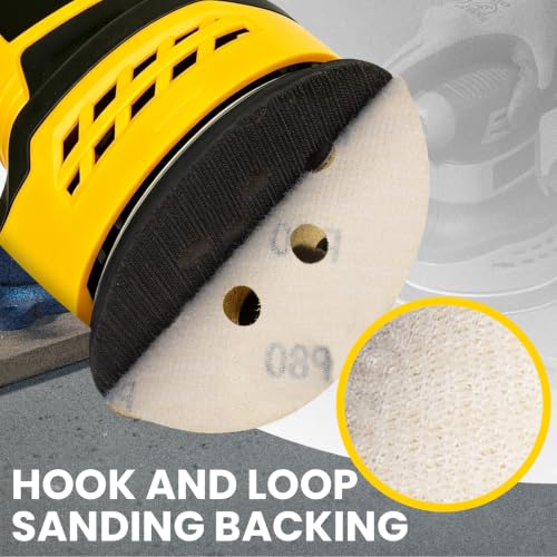 50 PCS 5 Inch 8-Hole Hook and Loop Sanding Discs Assorted 40 60 80 120 150 180 220 320 400 600 800 1000 Grit Aluminum Oxide Sandpaper for Random Orbital Sanders - style: 50 PCS 40-1000 Grit