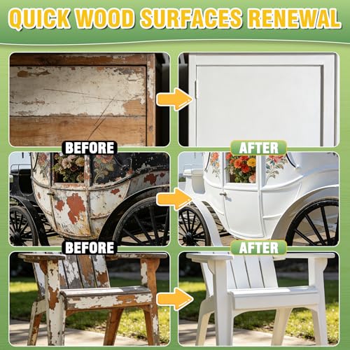 White Paint for Wood, 6.35 oz White Touch Up Paint – All-in-One Water-Based Repair for Furniture, Cabinets, Doors, Trim & Metal