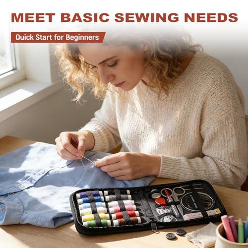 36pcs Big Eye Sewing Needle Set,Steel Needles for Hand Sewing,Portable DIY Crafting kit with Storage Box for Hand Sewing & Embroidery