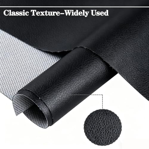 HGUAN Marine Vinyl Upholstery Faux Leather Sheets Fabric 54" X 72" Suitable for Furniture Sewing,Sofa Handmade DIY Projects (Black, 2 Yard) - color: Black, size: 2 YARD