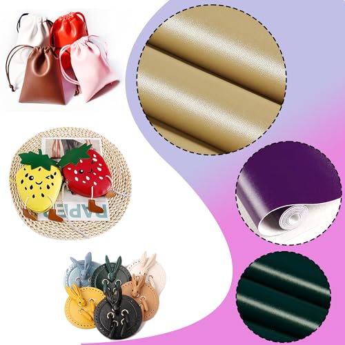 Ramya Smooth Solid Color Gold Faux Leather Sheets 1Rolls 12"X53"(30cm X 135cm),Faux Leather is Great for Handmade DIY Craft Projects, Bows,Leather Earrings (Gold) - color: Gold