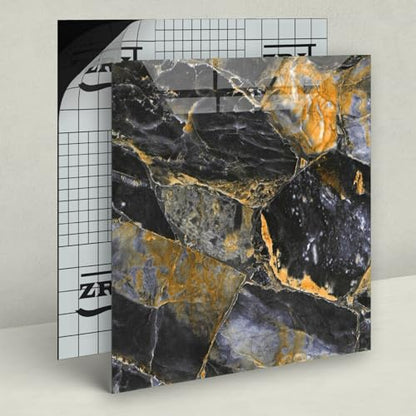30-Pack 12" x 12" Peel and Stick Floor Tiles Waterproof, Polish Blue Gold Marble Self Adhesive Vinyl Flooring for Bathroom, Kitchen, Living Room, RV, Cover 30 Sq.Ft, Glossy Blue&Golden - color: Polish Blue&Golden Marble