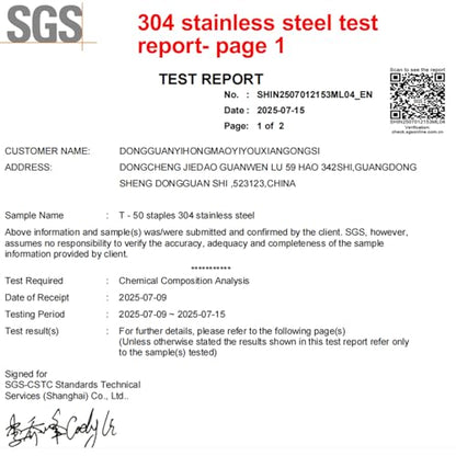 20 Gauge 304 Stainless Steel T/50 Staples, 3/8" Crown, 5/16" Leg - size: 5/16"--1008 pcs