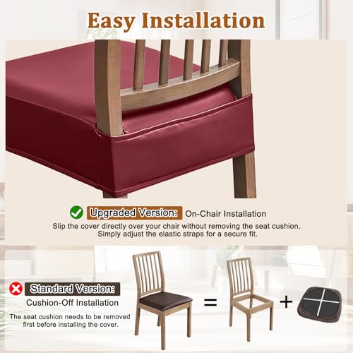 Dioxide Chair Covers,Seat Covers for Dining Room Chairs,Burgundy,Set of 2 - color: Model B - Burgundy, size: set of 2