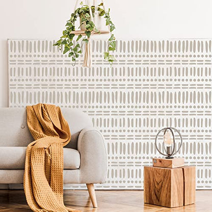 6 Pcs 14" Large Reusable Scandinavian Boho Geometric Wall Stencils