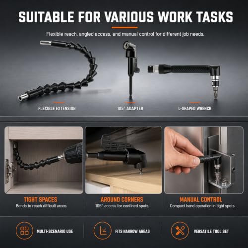 27PCS Flexible Drill Bit Extension Set with Portable Storage Box
