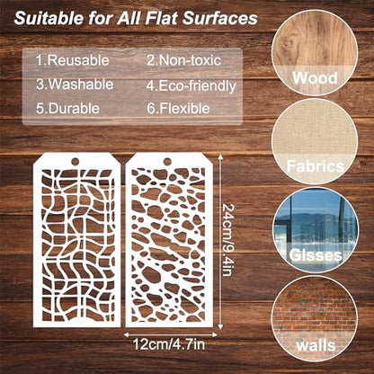 14 Pieces for Crafts Stencils Texture Stencils for Painting - size: Stencils