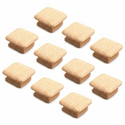 WEICHUAN 10-Pack Solid Wood Knobs for Cabinet Dresser Furniture Drawer