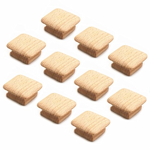 WEICHUAN 10-Pack Solid Wood Knobs for Cabinet Dresser Furniture Drawer