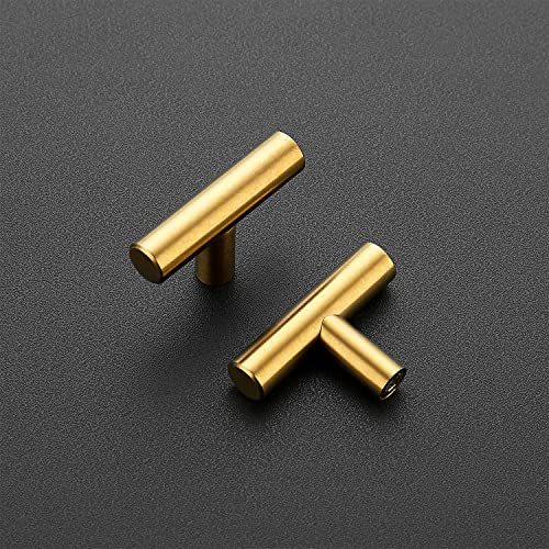 Ravinte Brushed Brass Cabinet Pulls Cabinet Handles Single Hole 10 Pack - color: Brushed Brass