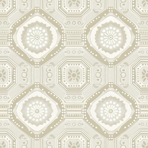 Moroccan Geometric Peel and Stick Wallpaper, Boho Tile Pattern Wallpaper - color: ML-M047, size: 17.7" x 118"