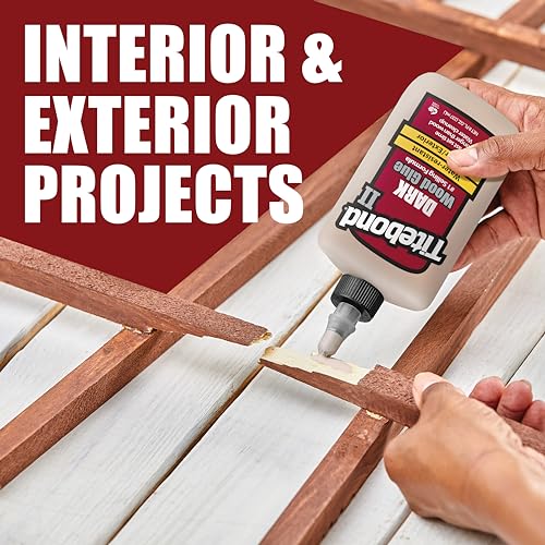 Titebond II Dark Wood Glue, 16 Oz. – Interior & Exterior Wood Adhesive – 3704 - size: 16 Fl Oz (Pack of 1)
