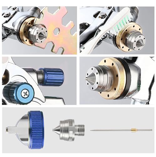 ENDOZER Professional HVLP Spray Gun Set Gravity Feed Air Spray Gun - color: 1.3/1.5/1.8 Blue