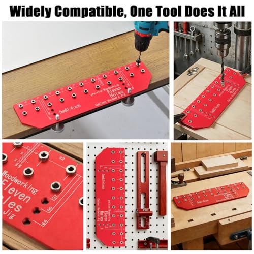 TRULYWIN Shelf Pin Jig, 11-Hole Aluminum Cabinet Drilling Guide
