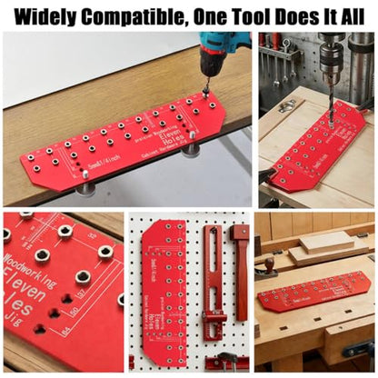 TRULYWIN Shelf Pin Jig, 11-Hole Aluminum Cabinet Drilling Guide