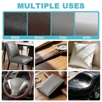 Faux Leather Fabric, 0.7mm Smooth Grain Vinyl, Brown, 39"×55" - color: Brown Smooth Grain, size: 39"x55" (100cm x 140cm)