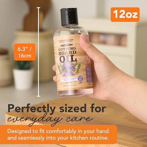 CLARK's Cutting Board Oil 12 oz, Food Grade Mineral Oil with Lavender Scent - style: Lavender & Rosemary Extract - 12 Oz