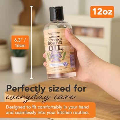 CLARK's Cutting Board Oil 12 oz, Food Grade Mineral Oil with Lavender Scent - style: Lavender & Rosemary Extract - 12 Oz