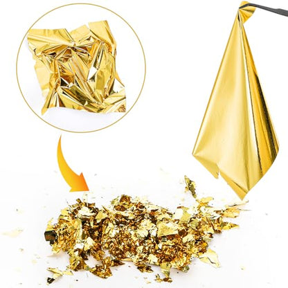 Dicunoy 200 PCS Gold Leaf Sheets, 5" Foil Sheets for Art DIY Crafts Silver