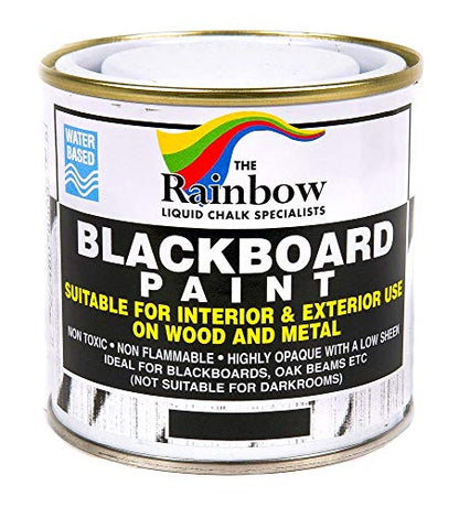 Chalkboard Blackboard Paint - Matte Finish [Black] - (8.5oz Cover 32 sf) - color: Black, style: 8.5oz Metal Can