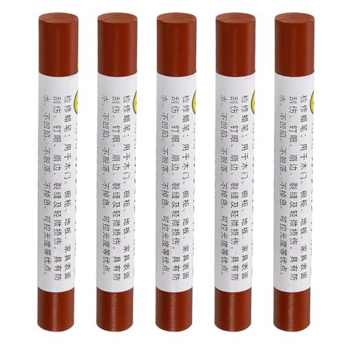 uxcell Furniture Repair Crayons, 5Pcs - Wood Wax Filler Stick, Furniture Markers Touch Up - for Scratches Holes Tables Desks Wooden Floors Cover Ups, Solid Cherry Red - color: Solid Cherry Red