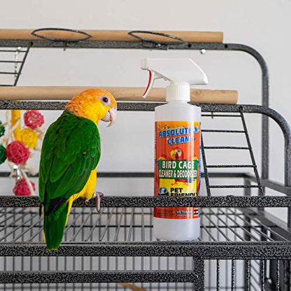 Absolutely Clean Amazing Bird Cage Cleaner and Deodorizer - Just Spray/Wipe - Safely & Easily Removes Bird Messes Quickly and Easily - Made in The US - Fragrance Free (16oz Pack of 1) - style: 16 Fl Oz (Pack of 1)