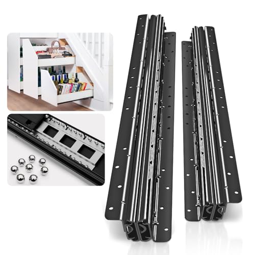 ToBeGreat 1 Pair Undermount Heavy Duty Drawer Slides 32 lnch 260 lb Load Capacity Bottom Mounted Full Extension Ball Bearing Hidden Stair Rails Cabinet Concealed Runner Glide - size: 32 Inch