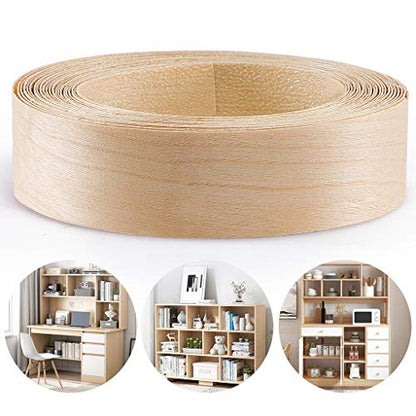 Skelang Birch Wood Veneer 1-1/2” x 26’, Wood Edge Tape with Adhesive, Flexible Wood Edgebanding Strip for Shelving, Cabinetry, Furniture - size: 1-1/2” x 26’