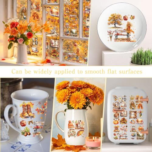 16 Pcs Fall Chinoiserie Rub-On Transfers for Furniture & Crafts - style: Fall Chinoiserie