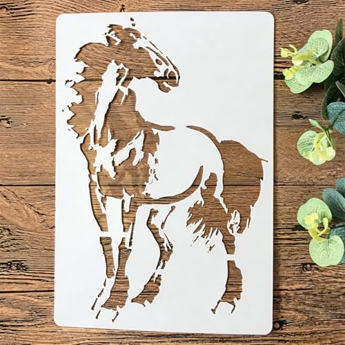 TIAMECH A4 Reusable Horse Stencil for Painting - style: Galloping Horse