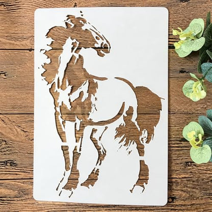 TIAMECH A4 Reusable Horse Stencil for Painting - style: Galloping Horse