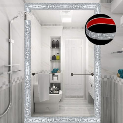 Flexible Wall Trim, Self Adhesive Peel and Stick Molding, Cabinet Border, Mirror Frame Trim (Silver) - color: Silver