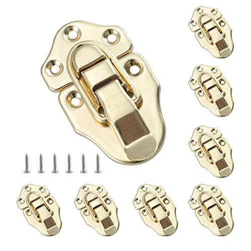 Duckbill Hasp Latches, Small Toggle Box Latches, Bright Brass, 8 Pack - color: Bright Brass, size: 8 Sell Pack