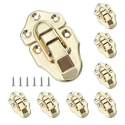 Duckbill Hasp Latches, Small Toggle Box Latches, Bright Brass, 8 Pack - color: Bright Brass, size: 8 Sell Pack