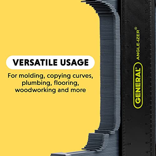 General Tools Locking Contour Gauge #834X with Extra Long Pins, Profile Gauge, Shape Duplicator, 10-Inch (254mm), Precisely Copy Irregular Shapes For Perfect Fit and Easy Cutting - size: 10-Inch with extra long pins, with lock