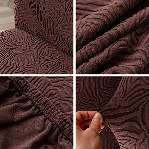 Dining Chair Covers Set of 6, Stretch Parsons Chair Slipcovers - color: Chocolate, size: 6 Pack