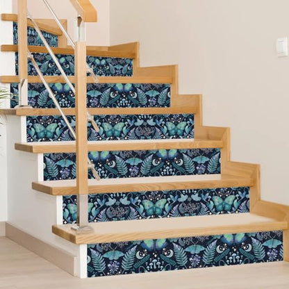 HLNIUC Whimsical Peel and Stick Wallpaper 17”x118” Dark Boho Butterfly and Moth Contact Paper Fairytale Botanical Floral Leaf Wall Paper Witchy Moon&Stars Removable Wall Mural for Living Room Bedroom - color: Butterfly 2