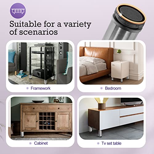 Stainless Steel Adjustable Furniture Legs 12 Inch - Silver - 4pcs - color: Silver, size: 12"