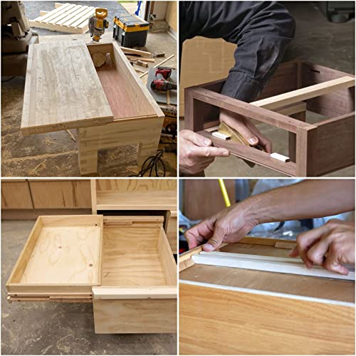 6 Pcs 15.7 Inch Wooden Drawer Slides, Bottom Center Mount - size: 15.7in-6PCS