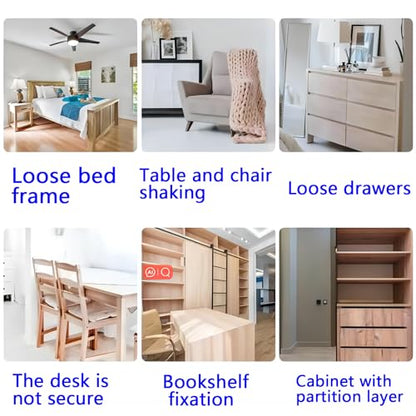 Universal Stainless Steel Furniture Corner Connector, Shelf Brackets 20PCS Silvery, for Furniture Corner Connectors, Wooden Furniture Triangle Stabilizer, Including 140 Screws.