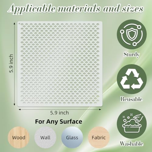 Texture Stencils for Crafts Reusable 9Pcs Stencils(5.9X5.9 Inch) - color: Texture 14