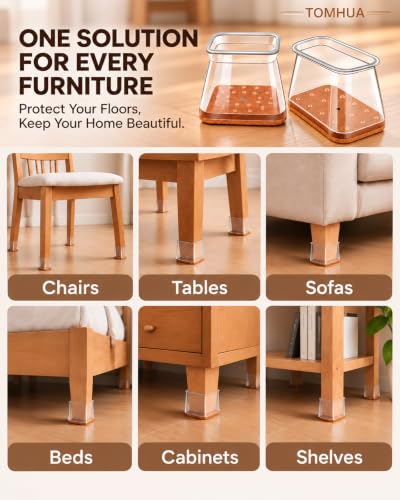 Chair Leg Floor Protectors Rectangle Caps Covers Furniture Pads - size: X-Large