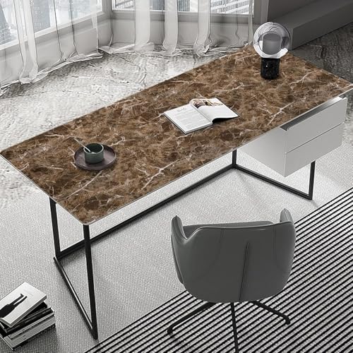 Brown Marble Contact Paper Granite Peel and Stick Countertops Self-Adhesive - size: 17.7" x 393.7"