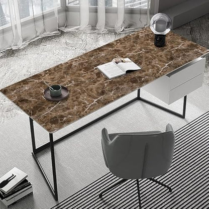 Brown Marble Contact Paper Granite Peel and Stick Countertops Self-Adhesive - size: 17.7" x 393.7"