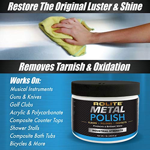 Rolite - RMP45z2PK Metal Polish Paste - Industrial Strength Scratch Remover and Cleaner, Polishing Cream for Aluminum, Chrome, Stainless Steel and Other Metals, Non-Toxic Formula, 4.5 Ounces, 2 Pack - size: 4.5oz, style: 2 Pack