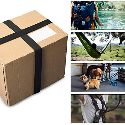 JIAKAI 1.5 Inch Wide 10 Yards Nylon Webbing Strap，Polypropylene Straps for Bags, Hammocks, Outdoor Climbing and DIY Making Luggage Strap, Pet Collar, Backpack Repairing（Black） - size: 1.5Inch