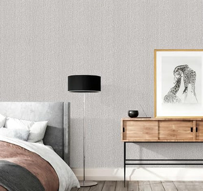 Grey Grasscloth Peel and Stick Wallpaper for Cabinets 16in x 118in - color: Gray, size: 15.7" x 118.1"