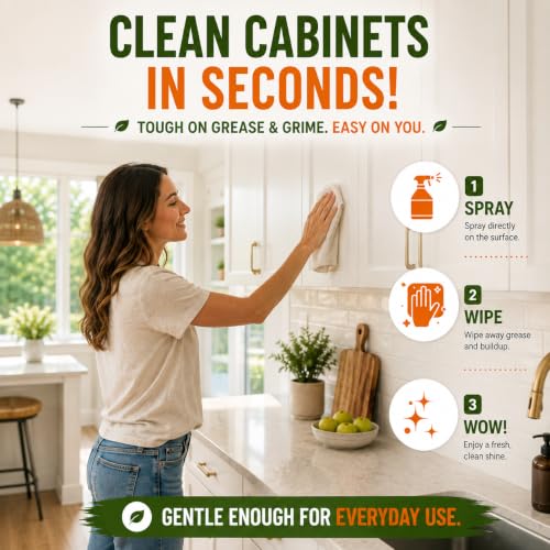 812 Foaming Cabinet Cleaner – Kitchen Degreaser Safely Removes Grime & Buildup from Painted Cabinets, Countertops, Backsplashes, Doors & Trim | No Wax or Residue | Made in America | 24oz