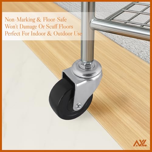 AXL 2" Caster Wheels, 1/4"-20 x 15mm Threaded Stem Casters with Brake, Standard US Coarse Thread, Quiet Rolling PVC Swivel Wheels for Furniture & Rolling Cart (4 Pack) - color: Black, size: 1/4" x 19/32"