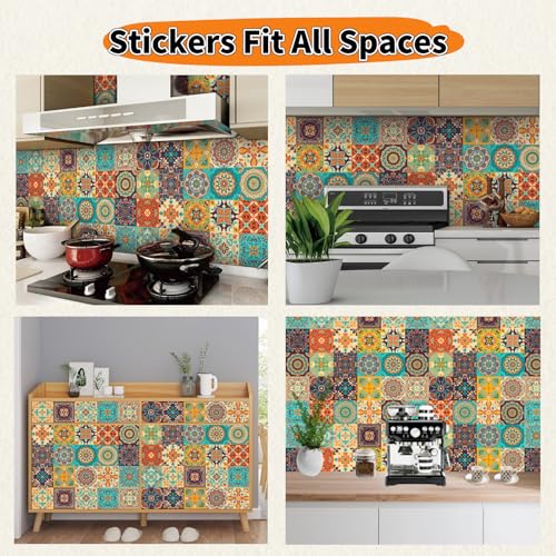 24 PCS Peel and Stick PVC Tile Stickers Waterproof Removable - color: Style B, size: 4 x 4 Inch